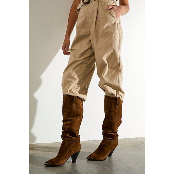 Free People Stevie Tall Boot Suede Brown 38.5 NEW - Picture 1 of 5